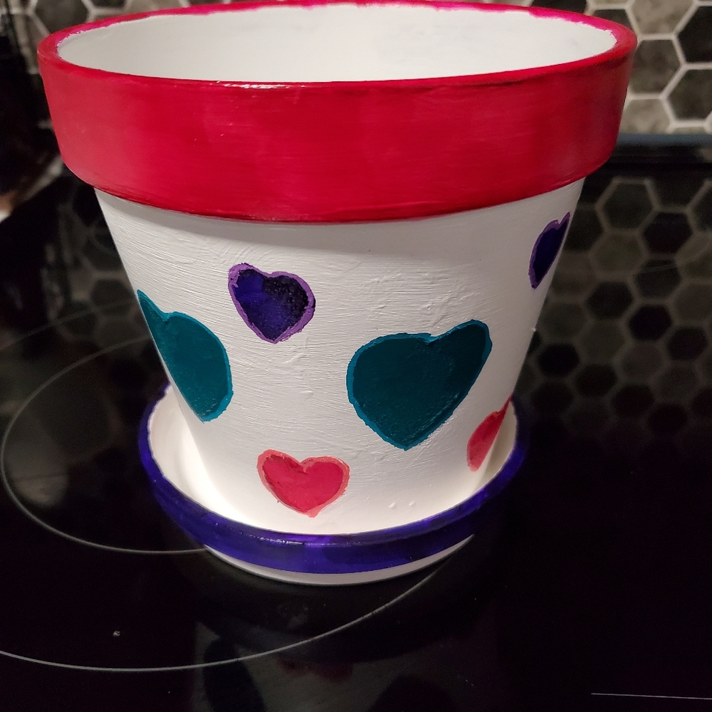 Hand Painted Terra Cotta Flower Pot